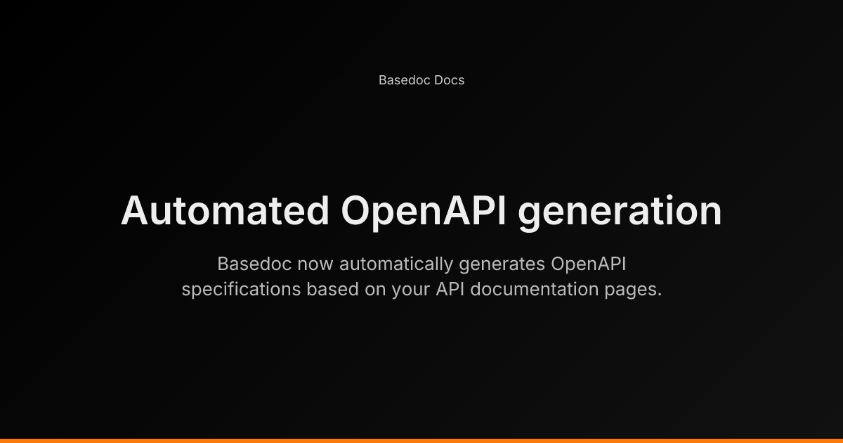 Automated OpenAPI generation - Basedoc Docs